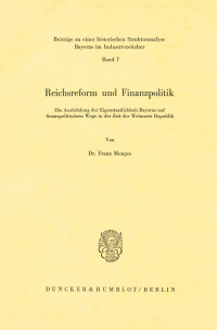 Reichsreform und Finanzpolitik