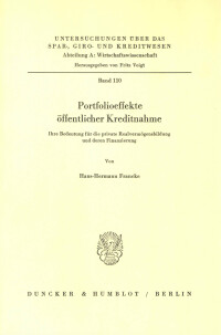 Portfolioeffekte öffentlicher Kreditnahme