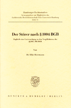 Der Störer nach § 1004 BGB Der Störer nach § 1004 BGB