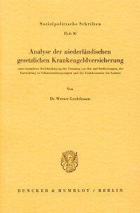 Analyse der niederländischen gesetzlichen Krankenversicherung