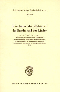 Organisation der Ministerien des Bundes und der Länder