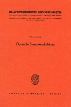 Optimale Staatsverschuldung Optimale Staatsverschuldung