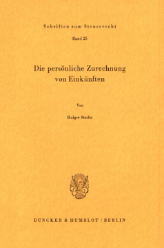 Die persönliche Zurechnung von Einkünften Die persönliche Zurechnung von Einkünften