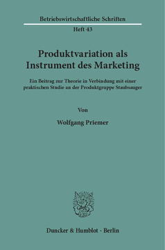 Produktvariation als Instrument des Marketing Produktvariation als Instrument des Marketing