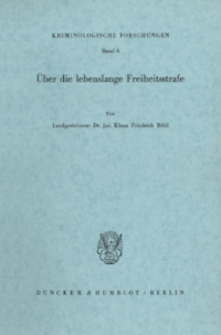 Über die lebenslange Freiheitsstrafe