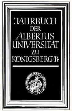 Jahrbuch der Albertus-Universität zu Königsberg/Pr Jahrbuch der Albertus-Universität zu Königsberg/Pr