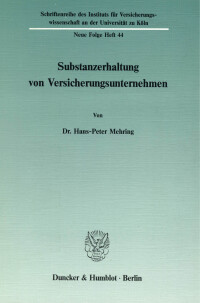 Substanzerhaltung von Versicherungsunternehmen