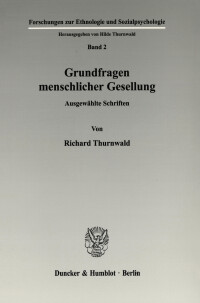 Grundfragen menschlicher Gesellung
