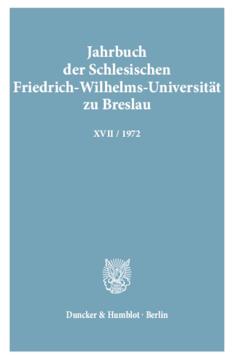 Jahrbuch der Schlesischen Friedrich-Wilhelms-Universität zu Breslau