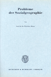 Probleme der Sozialgeographie