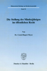 Die Stellung des Minderjährigen im öffentlichen Recht