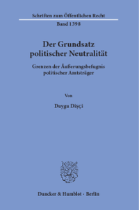 Der Grundsatz politischer Neutralität