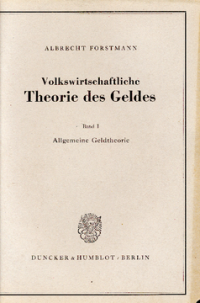 Volkswirtschaftliche Theorie des Geldes