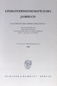 Literaturwissenschaftliches Jahrbuch