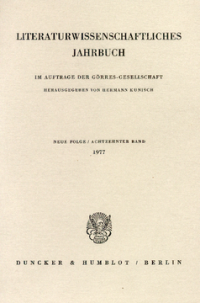 Literaturwissenschaftliches Jahrbuch