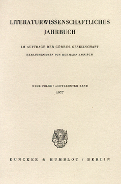 Literaturwissenschaftliches Jahrbuch Literaturwissenschaftliches Jahrbuch