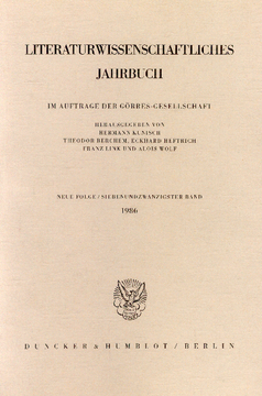 Literaturwissenschaftliches Jahrbuch Literaturwissenschaftliches Jahrbuch