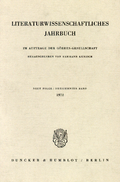 Literaturwissenschaftliches Jahrbuch Literaturwissenschaftliches Jahrbuch