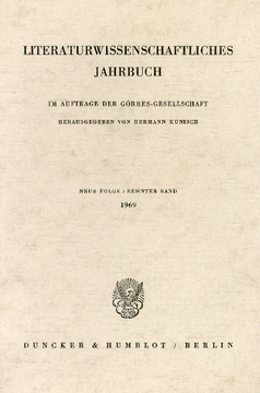 Literaturwissenschaftliches Jahrbuch Literaturwissenschaftliches Jahrbuch