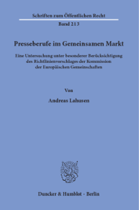 Presseberufe im Gemeinsamen Markt