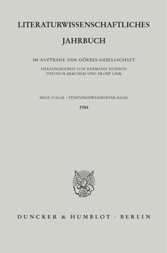 Literaturwissenschaftliches Jahrbuch Literaturwissenschaftliches Jahrbuch
