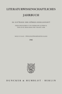 Literaturwissenschaftliches Jahrbuch