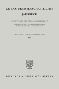Literaturwissenschaftliches Jahrbuch