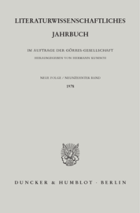 Literaturwissenschaftliches Jahrbuch