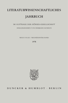 Literaturwissenschaftliches Jahrbuch Literaturwissenschaftliches Jahrbuch