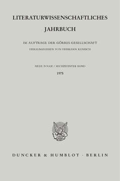 Literaturwissenschaftliches Jahrbuch Literaturwissenschaftliches Jahrbuch