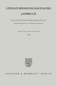Literaturwissenschaftliches Jahrbuch Literaturwissenschaftliches Jahrbuch