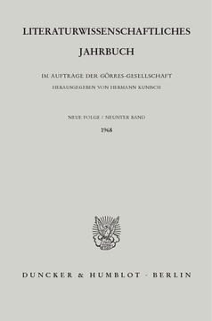 Literaturwissenschaftliches Jahrbuch Literaturwissenschaftliches Jahrbuch