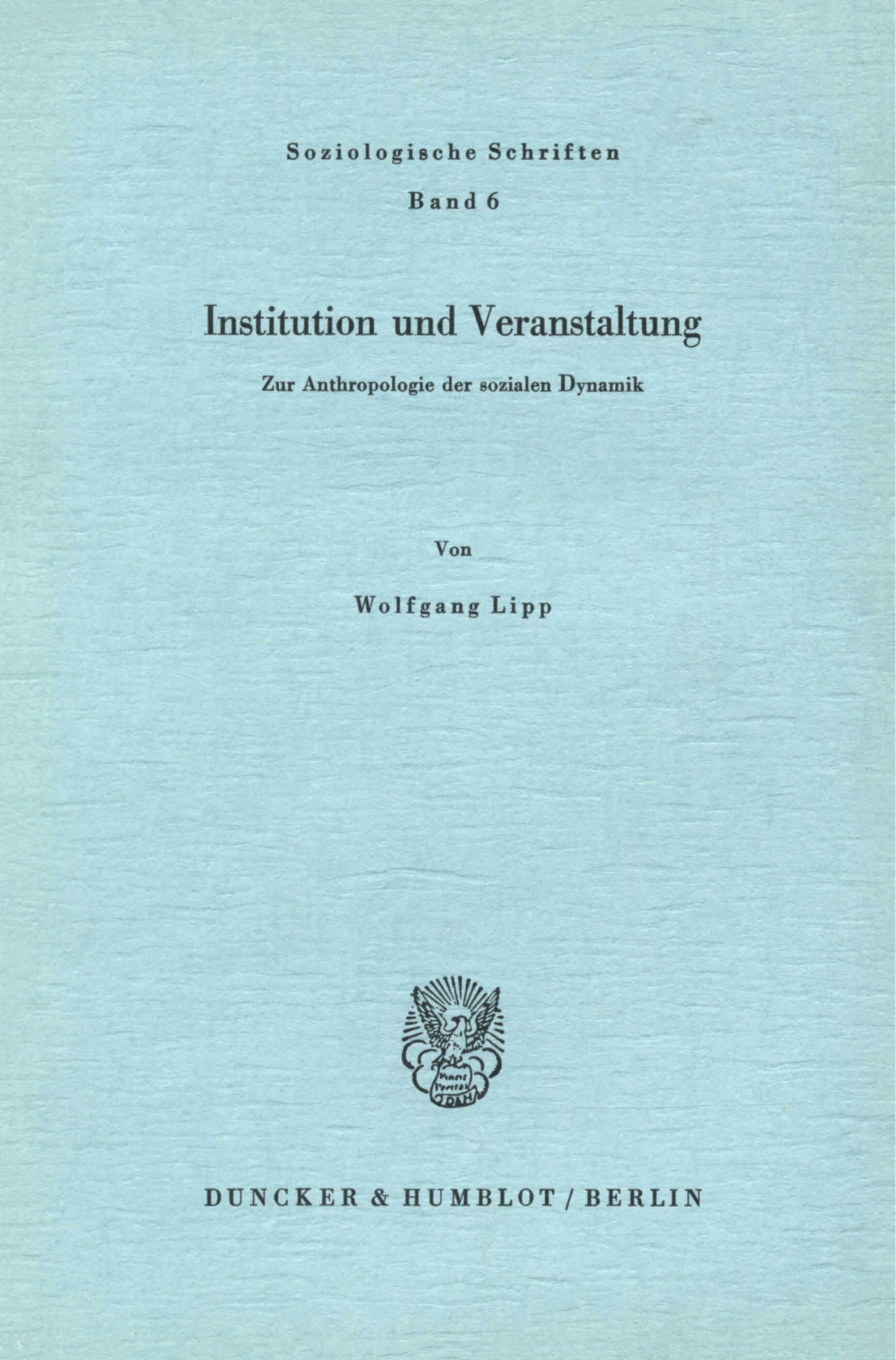 Institution und Veranstaltung