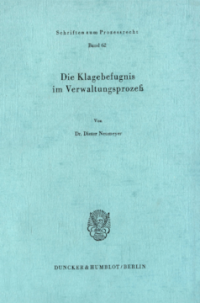 Die Klagebefugnis im Verwaltungsprozeß