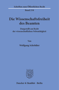 Die Wissenschaftsfreiheit des Beamten