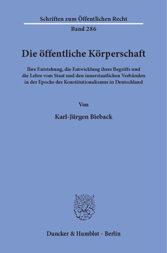Die öffentliche Körperschaft Die öffentliche Körperschaft
