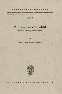 Prolegomena der Politik