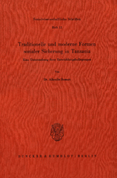 Traditionelle und moderne Formen sozialer Sicherung in Tanzania