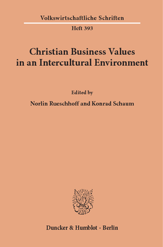 Christian Business Values in an Intercultural Environment
