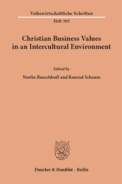 Christian Business Values in an Intercultural Environment Christian Business Values in an Intercultural Environment