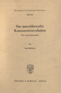 Das umweltbewußte Konsumentenverhalten