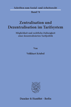 Zentralisation und Dezentralisation im Tarifsystem