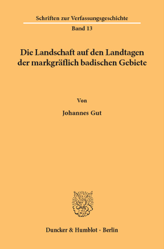 Die Landschaft auf den Landtagen der markgräflich badischen Gebiete