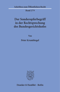 Der Sonderopferbegriff in der Rechtsprechung des Bundesgerichtshofes