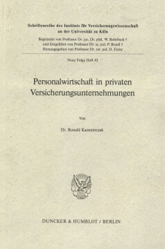 Personalwirtschaft in privaten Versicherungsunternehmungen Personalwirtschaft in privaten Versicherungsunternehmungen