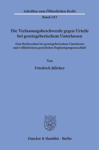Die Verfassungsbeschwerde gegen Urteile bei gesetzgeberischem Unterlassen