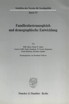 Familienlastenausgleich und demographische Entwicklung
