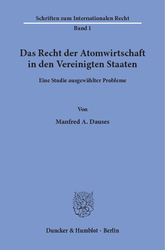 Das Recht der Atomwirtschaft in den Vereinigten Staaten Das Recht der Atomwirtschaft in den Vereinigten Staaten