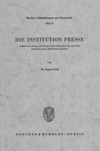 Die Institution Presse