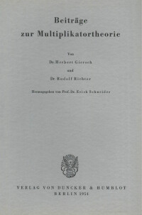 Beiträge zur Multiplikatortheorie